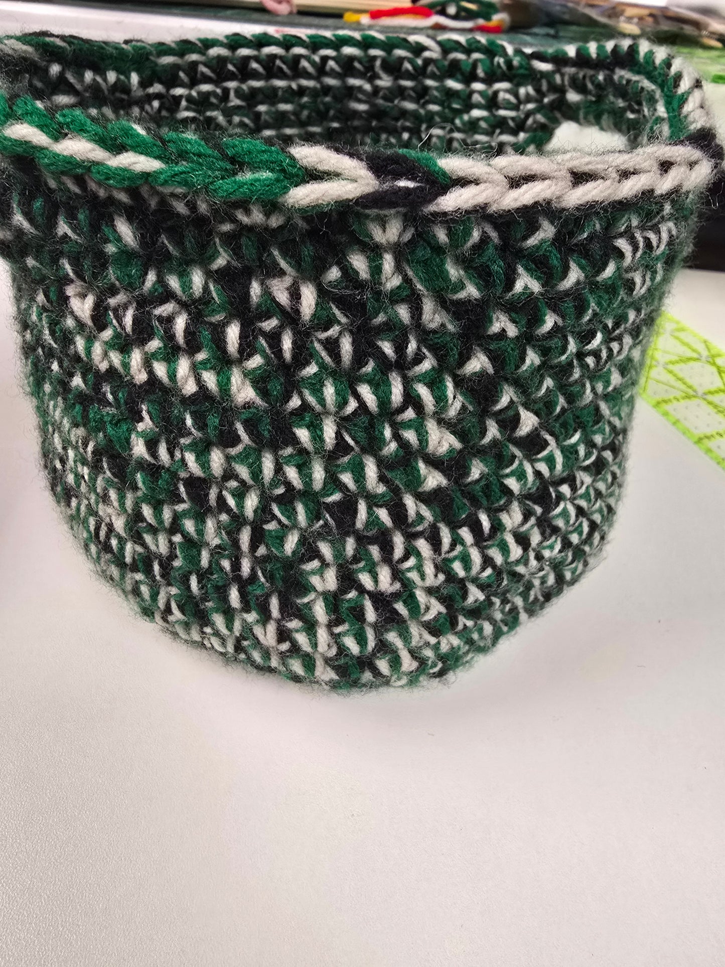 Small crocheted basket
