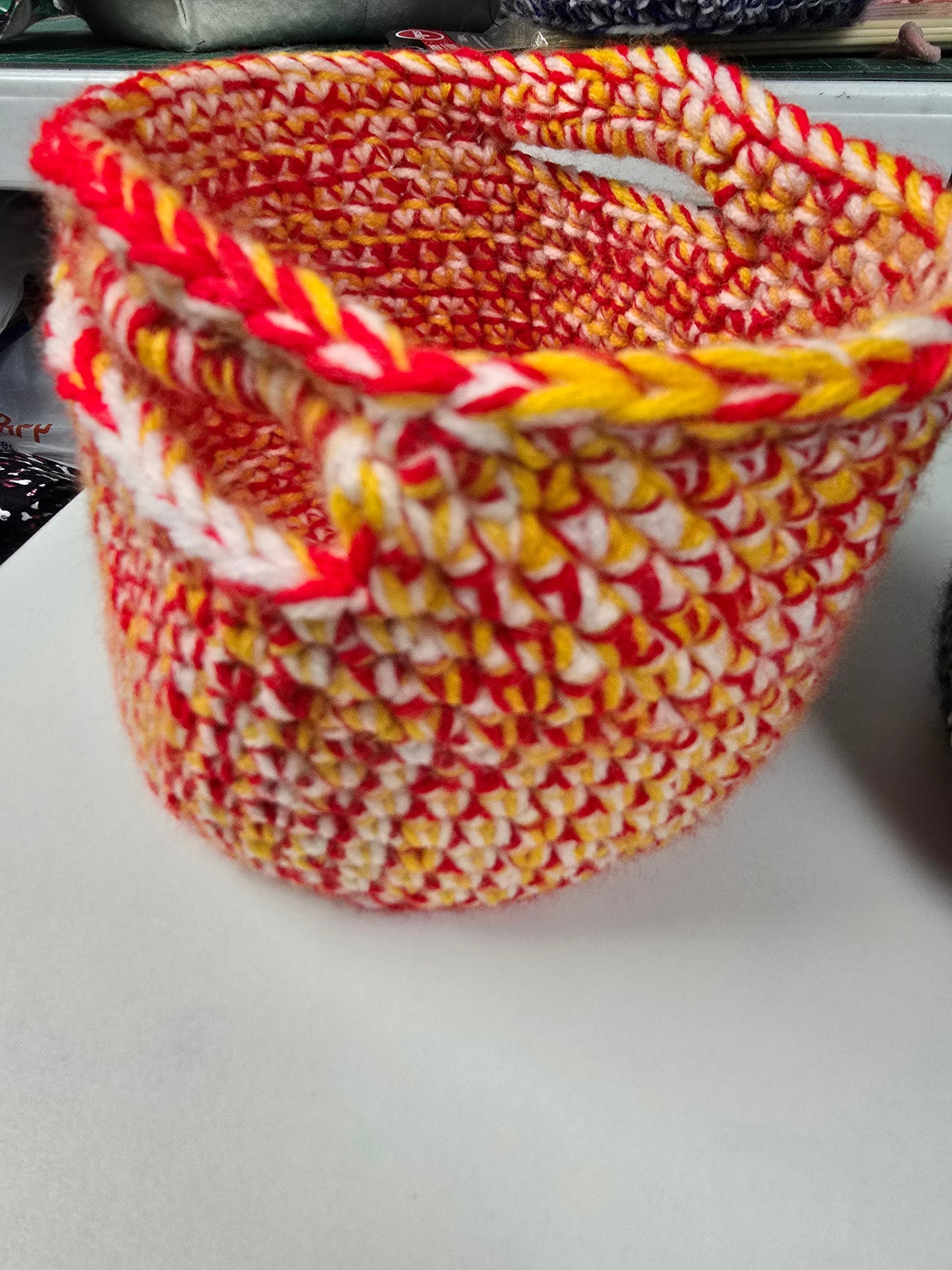 Small crocheted basket