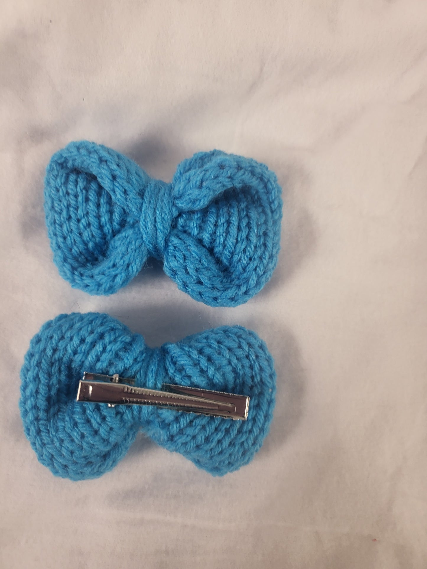 Knitted hair bows